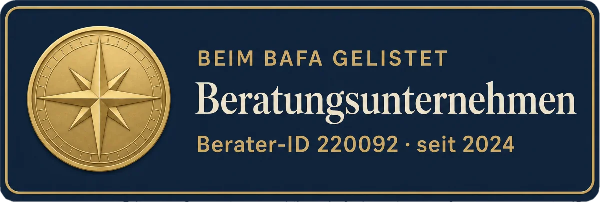Innowist ist seit 2024 beim BAFA gelistetes Beratungsunternehmen (Berater-ID 220092).